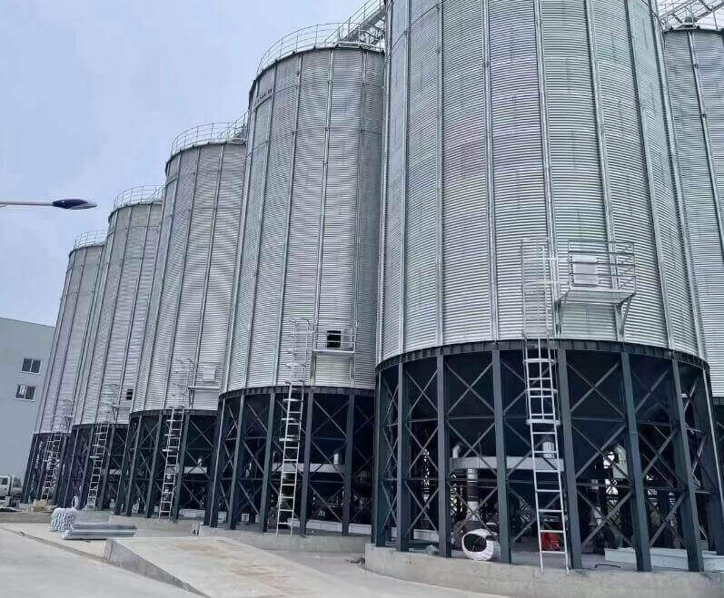 Corrugated metal grain silos​