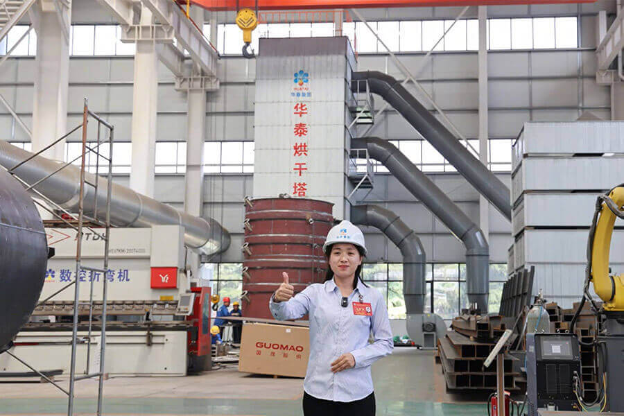 Grain drying tower installation